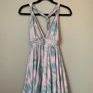 Love Shack Fancy Tie Dye Halter Dress